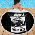 Tweed Heads Rugby Custom Beach Blanket Go Seagulls Mascot Sporty Style - Aussie Hoodie