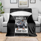 Tweed Heads Rugby Custom Blanket Go Seagulls Mascot Sporty Style - Aussie Hoodie