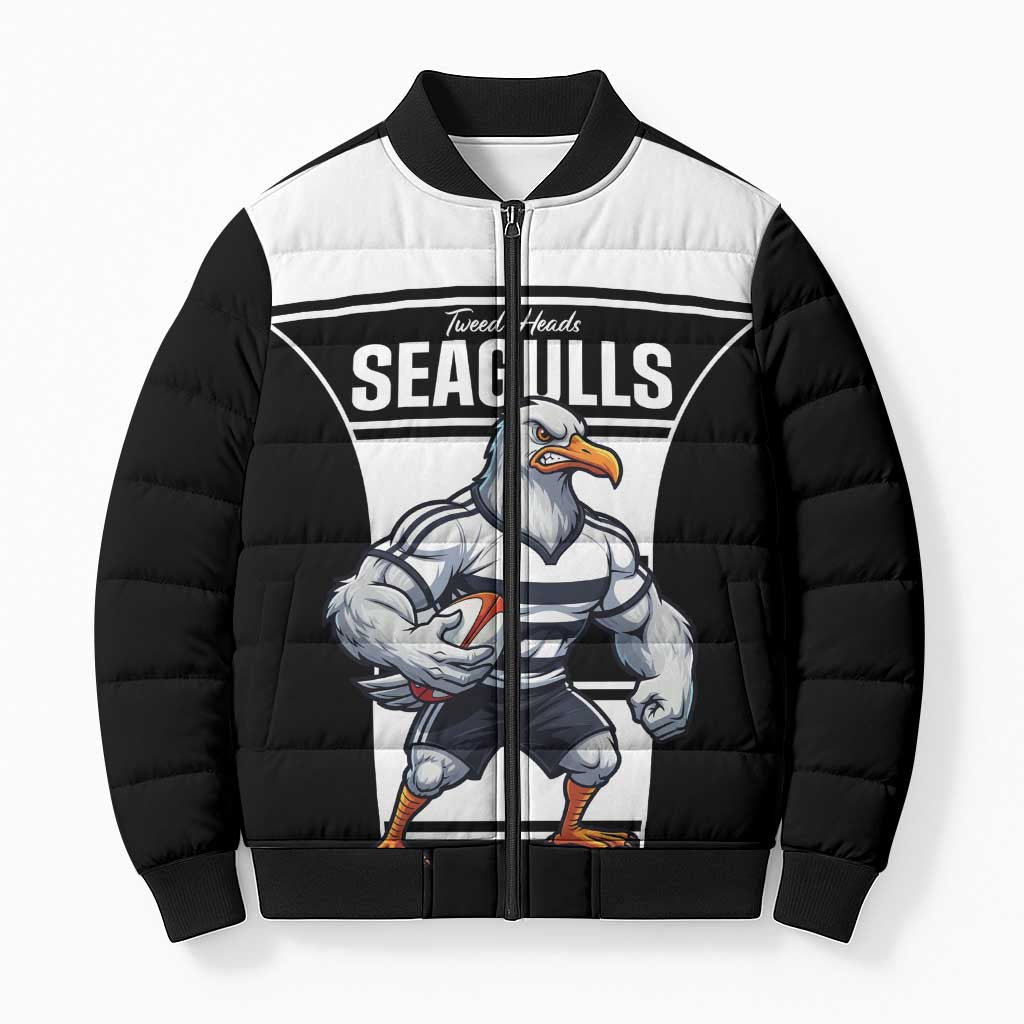 Tweed Heads Rugby Custom Bomber Puffer Jacket Go Seagulls Mascot Sporty Style - Aussie Hoodie