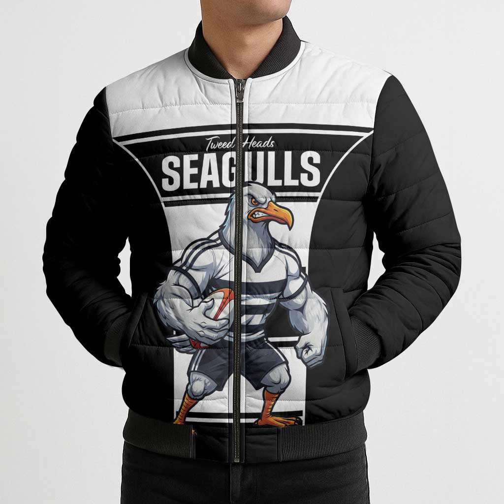 Tweed Heads Rugby Custom Bomber Puffer Jacket Go Seagulls Mascot Sporty Style - Aussie Hoodie