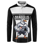 Tweed Heads Rugby Custom Button Sweatshirt Go Seagulls Mascot Sporty Style - Aussie Hoodie