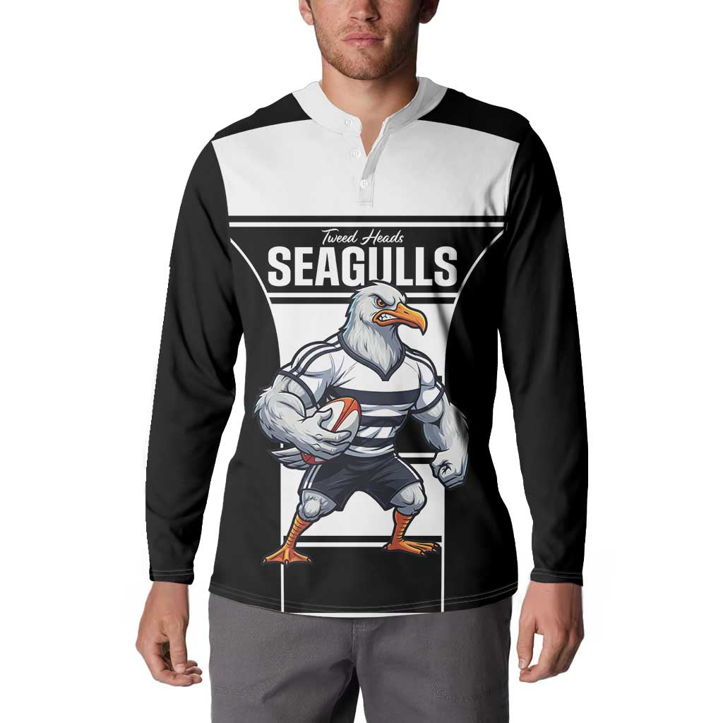 Tweed Heads Rugby Custom Button Sweatshirt Go Seagulls Mascot Sporty Style - Aussie Hoodie