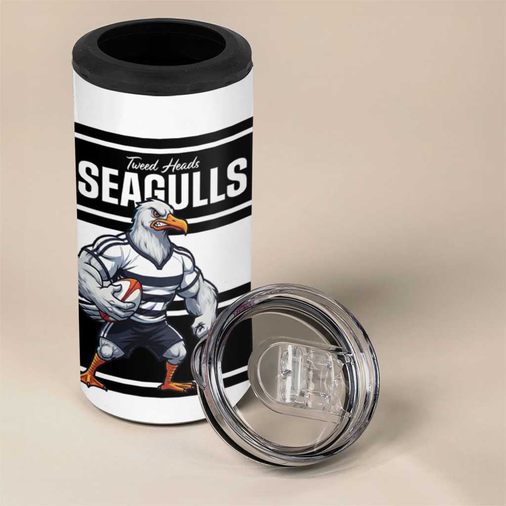 Tweed Heads Rugby Custom 4 in 1 Can Cooler Tumbler Go Seagulls Mascot Sporty Style - Aussie Hoodie