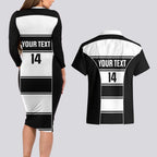 Tweed Heads Rugby Custom Couples Matching Long Sleeve Bodycon Dress and Hawaiian Shirt Go Seagulls Mascot Sporty Style - Aussie Hoodie