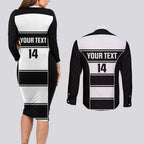 Tweed Heads Rugby Custom Couples Matching Long Sleeve Bodycon Dress and Long Sleeve Button Shirt Go Seagulls Mascot Sporty Style - Aussie Hoodie