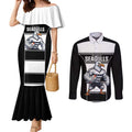 Tweed Heads Rugby Custom Couples Matching Mermaid Dress and Long Sleeve Button Shirt Go Seagulls Mascot Sporty Style - Aussie Hoodie