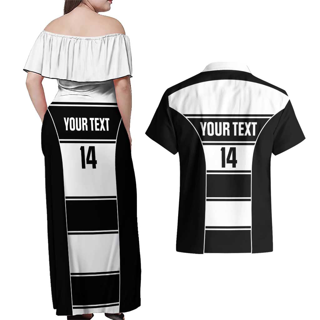 Tweed Heads Rugby Custom Couples Matching Off Shoulder Maxi Dress and Hawaiian Shirt Go Seagulls Mascot Sporty Style - Aussie Hoodie