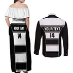 Tweed Heads Rugby Custom Couples Matching Off Shoulder Maxi Dress and Long Sleeve Button Shirt Go Seagulls Mascot Sporty Style - Aussie Hoodie
