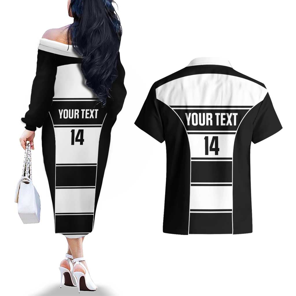 Tweed Heads Rugby Custom Couples Matching Off The Shoulder Long Sleeve Dress and Hawaiian Shirt Go Seagulls Mascot Sporty Style - Aussie Hoodie