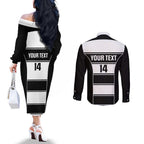 Tweed Heads Rugby Custom Couples Matching Off The Shoulder Long Sleeve Dress and Long Sleeve Button Shirt Go Seagulls Mascot Sporty Style - Aussie Hoodie