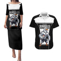 Tweed Heads Rugby Custom Couples Matching Puletasi and Hawaiian Shirt Go Seagulls Mascot Sporty Style - Aussie Hoodie