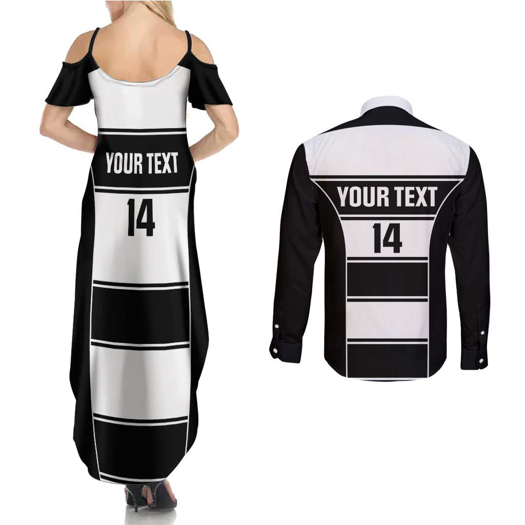 Tweed Heads Rugby Custom Couples Matching Summer Maxi Dress and Long Sleeve Button Shirt Go Seagulls Mascot Sporty Style - Aussie Hoodie