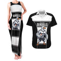Tweed Heads Rugby Custom Couples Matching Tank Maxi Dress and Hawaiian Shirt Go Seagulls Mascot Sporty Style - Aussie Hoodie