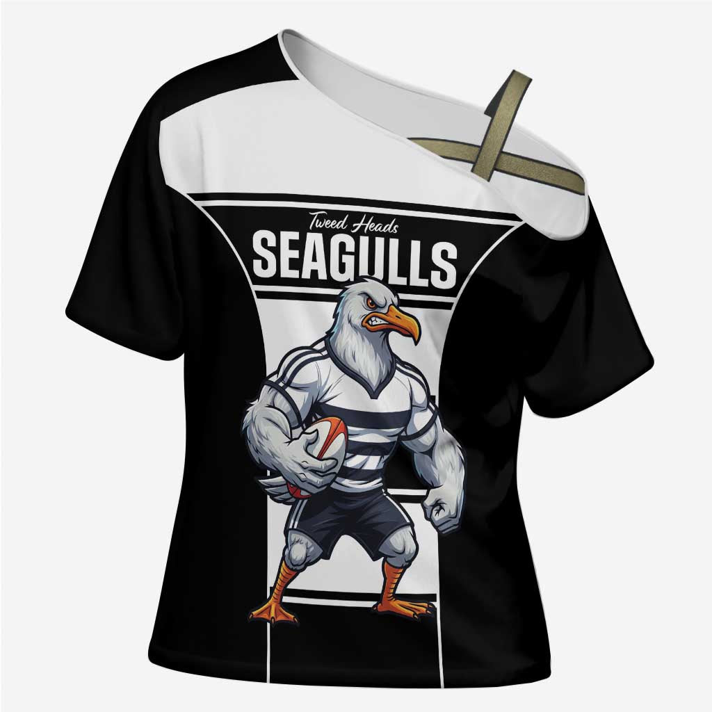 Tweed Heads Rugby Custom Cross Shoulder Shirt Go Seagulls Mascot Sporty Style - Aussie Hoodie
