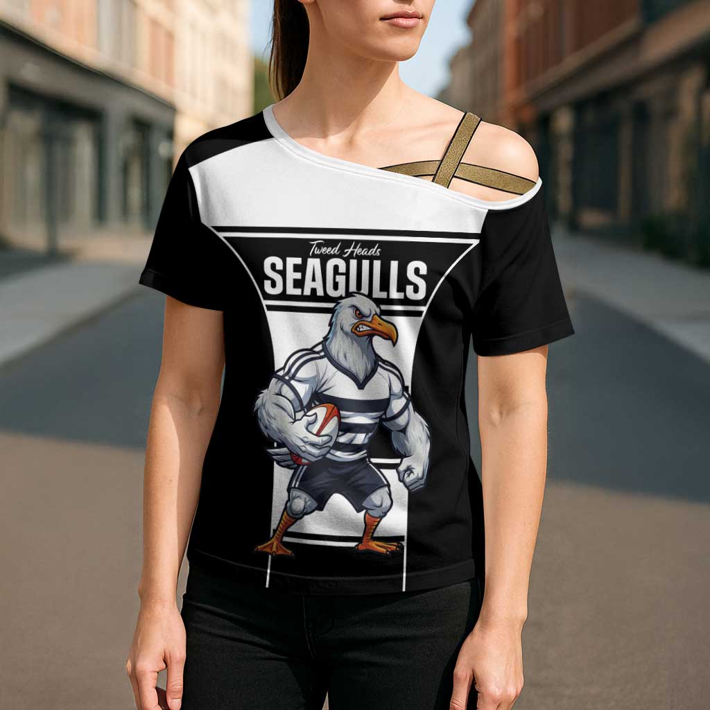Tweed Heads Rugby Custom Cross Shoulder Shirt Go Seagulls Mascot Sporty Style - Aussie Hoodie