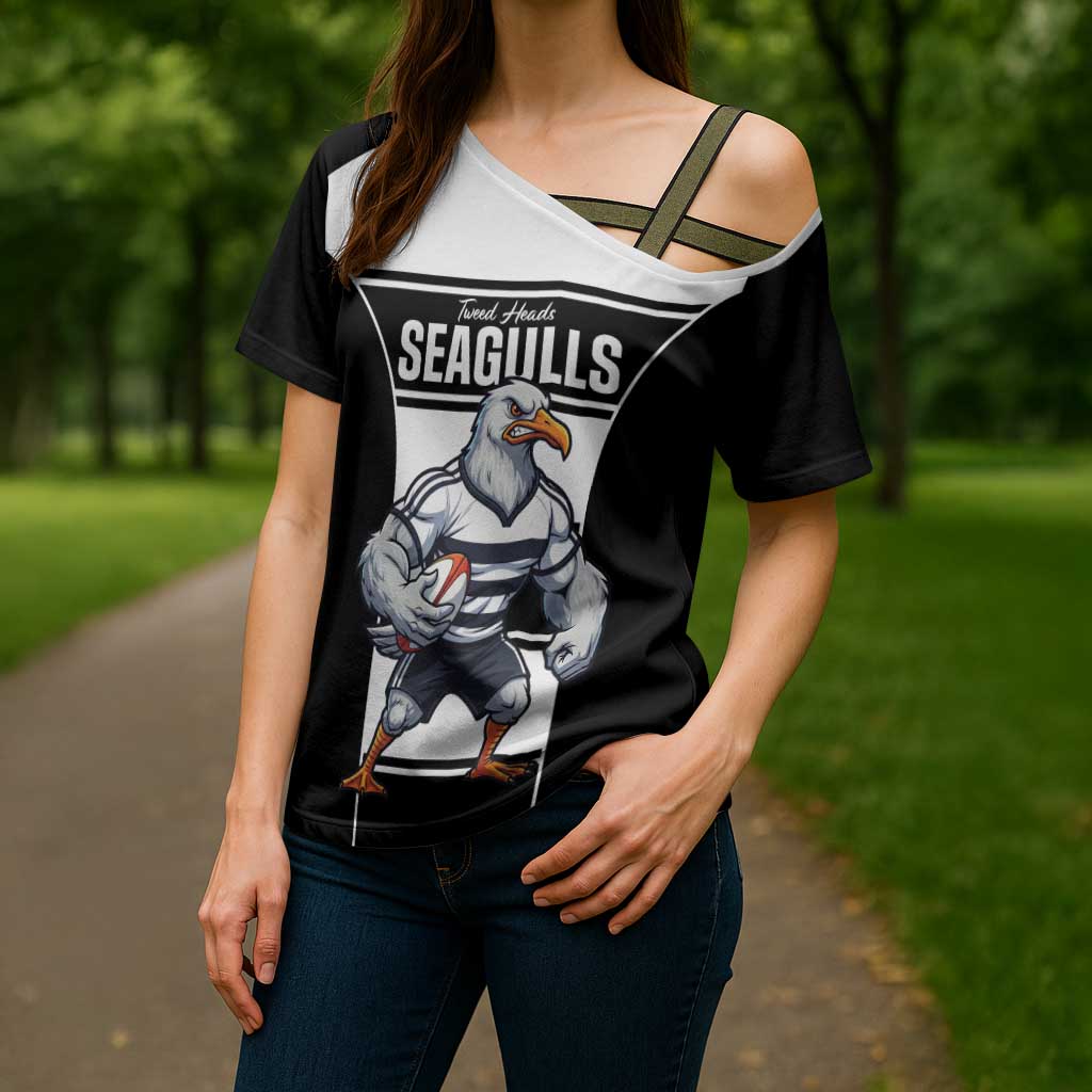 Tweed Heads Rugby Custom Cross Shoulder Shirt Go Seagulls Mascot Sporty Style - Aussie Hoodie