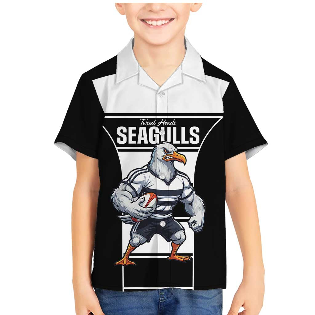 Tweed Heads Rugby Custom Family Matching Mermaid Dress and Hawaiian Shirt Go Seagulls Mascot Sporty Style - Aussie Hoodie
