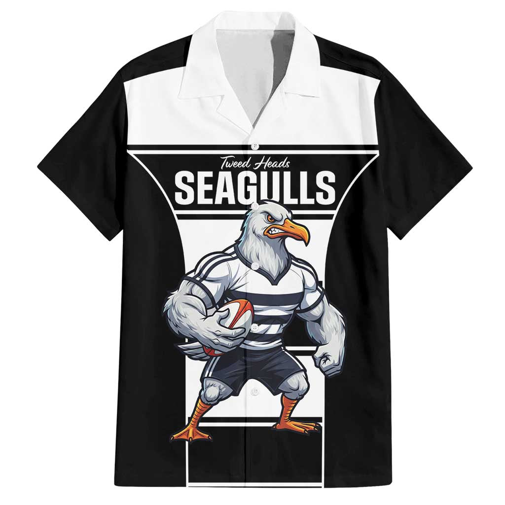 Tweed Heads Rugby Custom Family Matching Puletasi and Hawaiian Shirt Go Seagulls Mascot Sporty Style - Aussie Hoodie