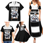 Tweed Heads Rugby Custom Family Matching Summer Maxi Dress and Hawaiian Shirt Go Seagulls Mascot Sporty Style - Aussie Hoodie