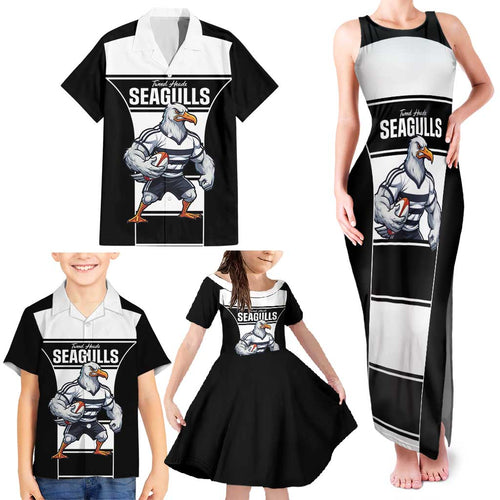 Tweed Heads Rugby Custom Family Matching Tank Maxi Dress and Hawaiian Shirt Go Seagulls Mascot Sporty Style - Aussie Hoodie