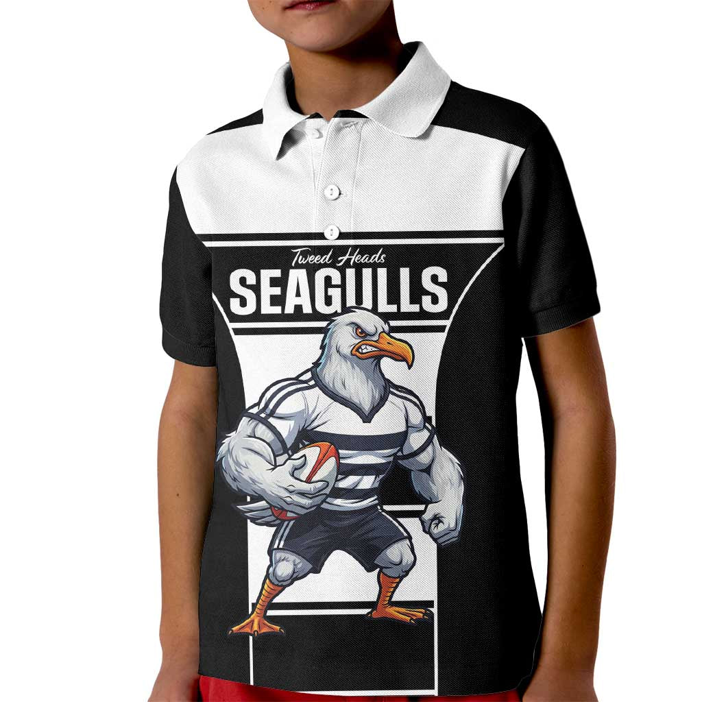 Tweed Heads Rugby Custom Kid Polo Shirt Go Seagulls Mascot Sporty Style - Aussie Hoodie