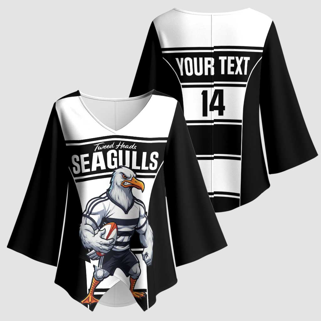 Tweed Heads Rugby Custom Kimono Sleeve Blouse Go Seagulls Mascot Sporty Style - Aussie Hoodie
