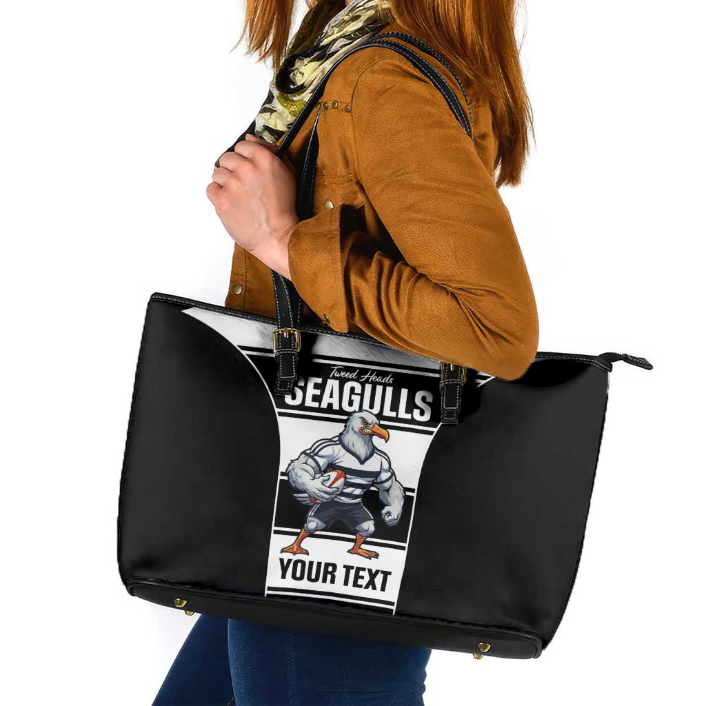 Tweed Heads Rugby Custom Leather Tote Bag Go Seagulls Mascot Sporty Style - Aussie Hoodie