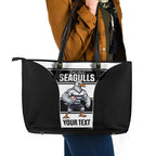 Tweed Heads Rugby Custom Leather Tote Bag Go Seagulls Mascot Sporty Style - Aussie Hoodie