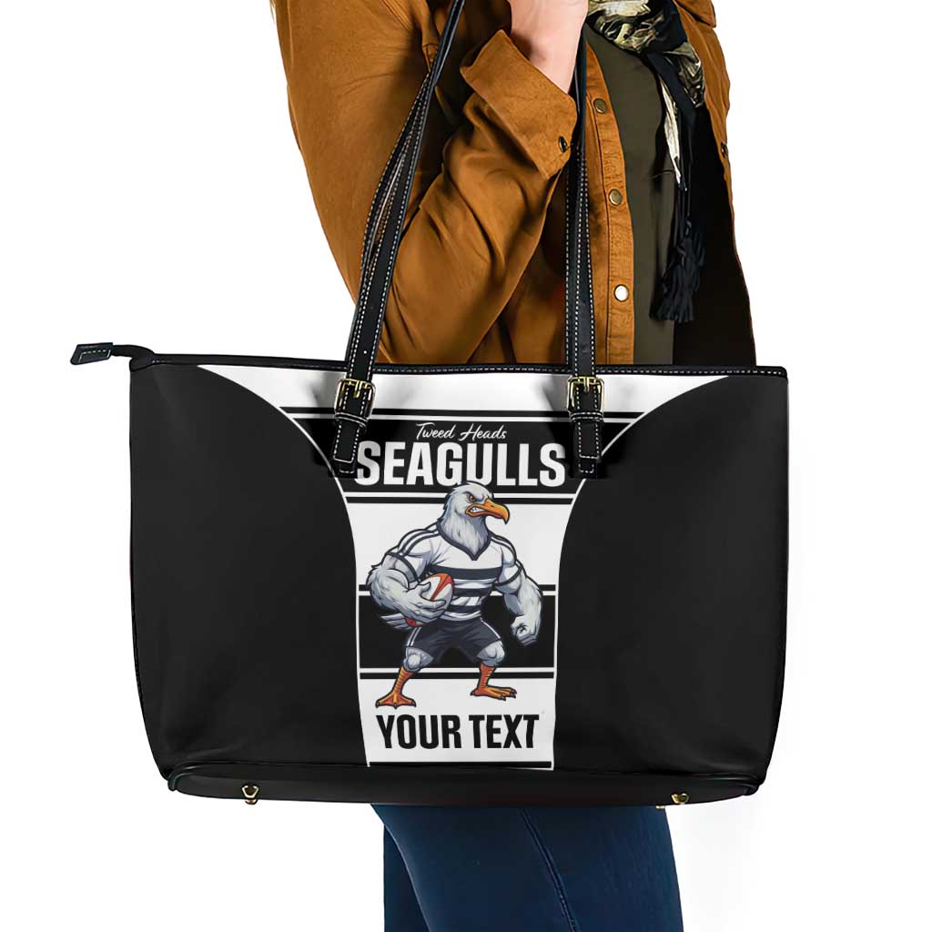 Tweed Heads Rugby Custom Leather Tote Bag Go Seagulls Mascot Sporty Style - Aussie Hoodie