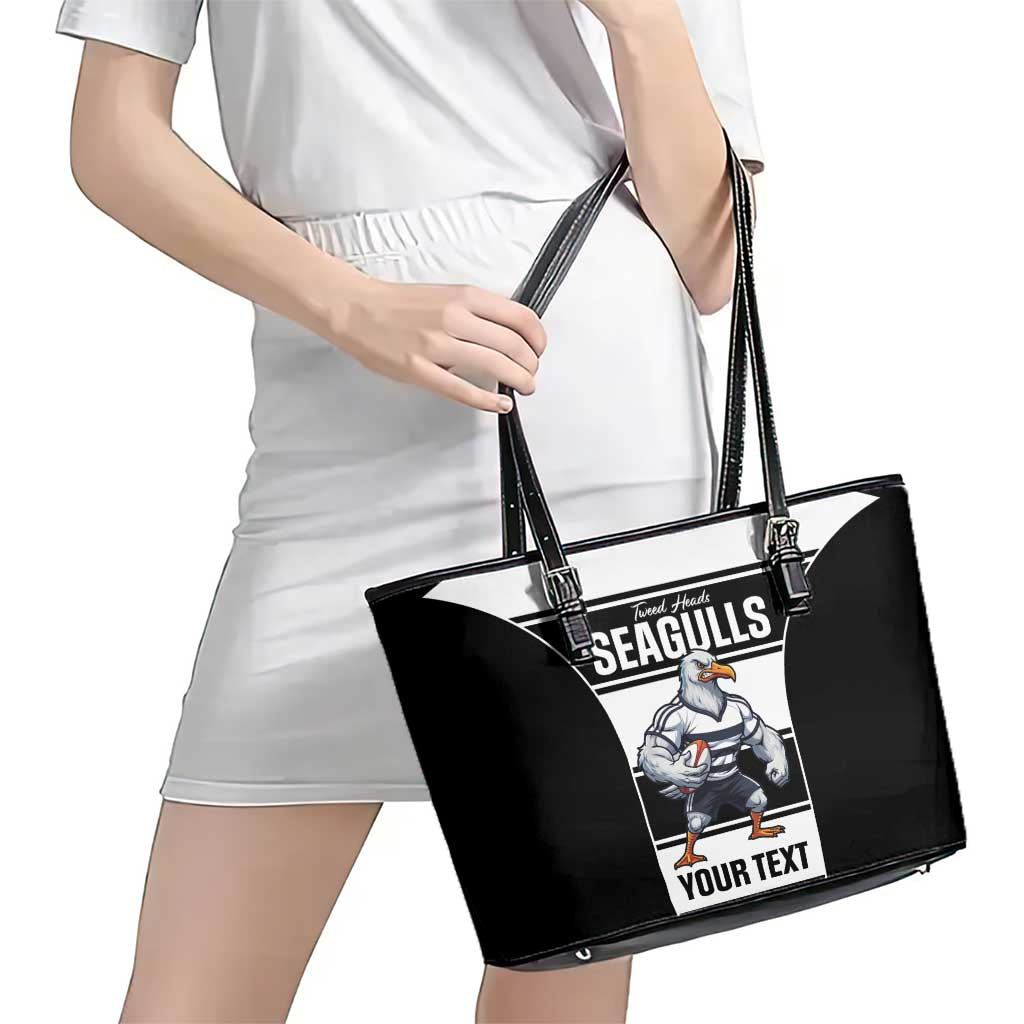 Tweed Heads Rugby Custom Leather Tote Bag Go Seagulls Mascot Sporty Style - Aussie Hoodie