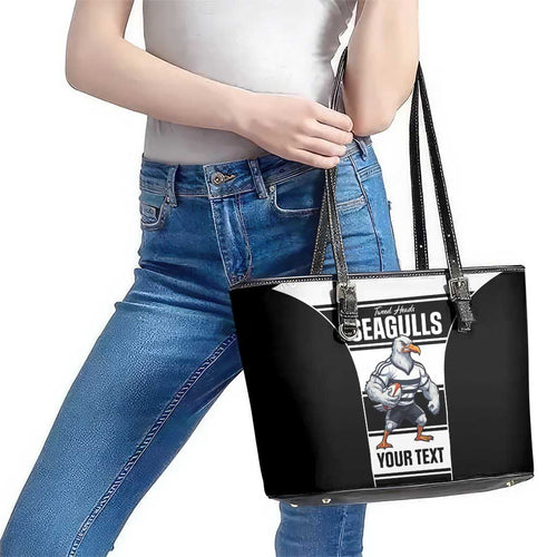 Tweed Heads Rugby Custom Leather Tote Bag Go Seagulls Mascot Sporty Style - Aussie Hoodie
