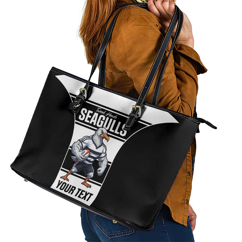 Tweed Heads Rugby Custom Leather Tote Bag Go Seagulls Mascot Sporty Style - Aussie Hoodie