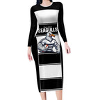 Tweed Heads Rugby Custom Long Sleeve Bodycon Dress Go Seagulls Mascot Sporty Style - Aussie Hoodie