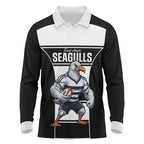 Tweed Heads Rugby Custom Long Sleeve Polo Shirt Go Seagulls Mascot Sporty Style - Aussie Hoodie