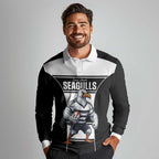 Tweed Heads Rugby Custom Long Sleeve Polo Shirt Go Seagulls Mascot Sporty Style - Aussie Hoodie