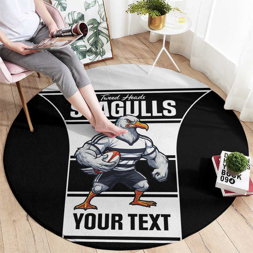Tweed Heads Rugby Custom Round Carpet Go Seagulls Mascot Sporty Style - Aussie Hoodie