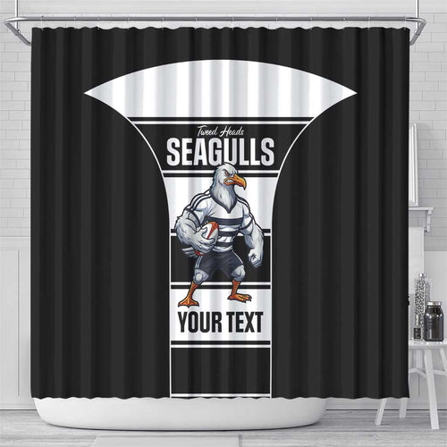Tweed Heads Rugby Custom Shower Curtain Go Seagulls Mascot Sporty Style - Aussie Hoodie
