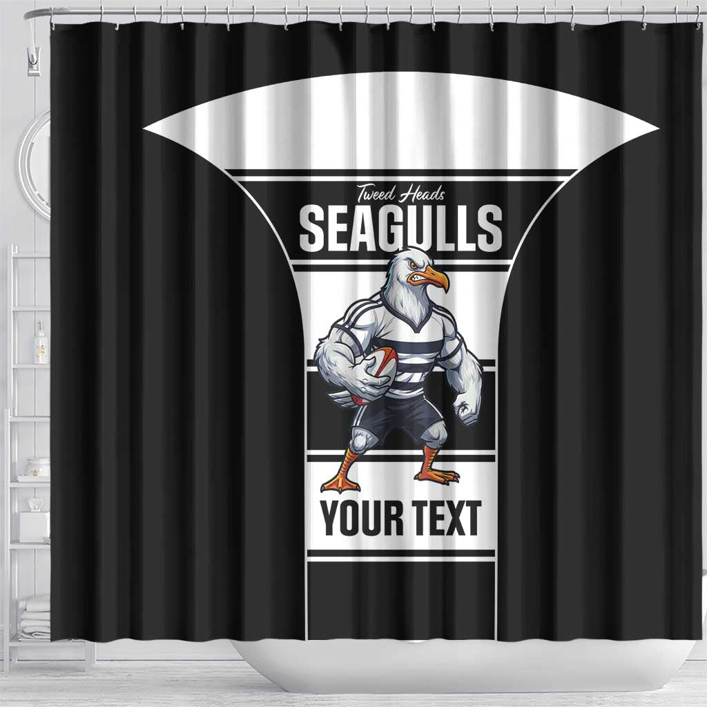 Tweed Heads Rugby Custom Shower Curtain Go Seagulls Mascot Sporty Style - Aussie Hoodie