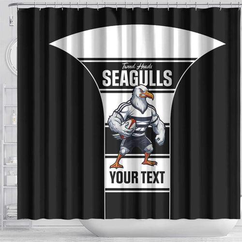 Tweed Heads Rugby Custom Shower Curtain Go Seagulls Mascot Sporty Style - Aussie Hoodie