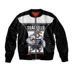 Tweed Heads Rugby Custom Sleeve Zip Bomber Jacket Go Seagulls Mascot Sporty Style - Aussie Hoodie