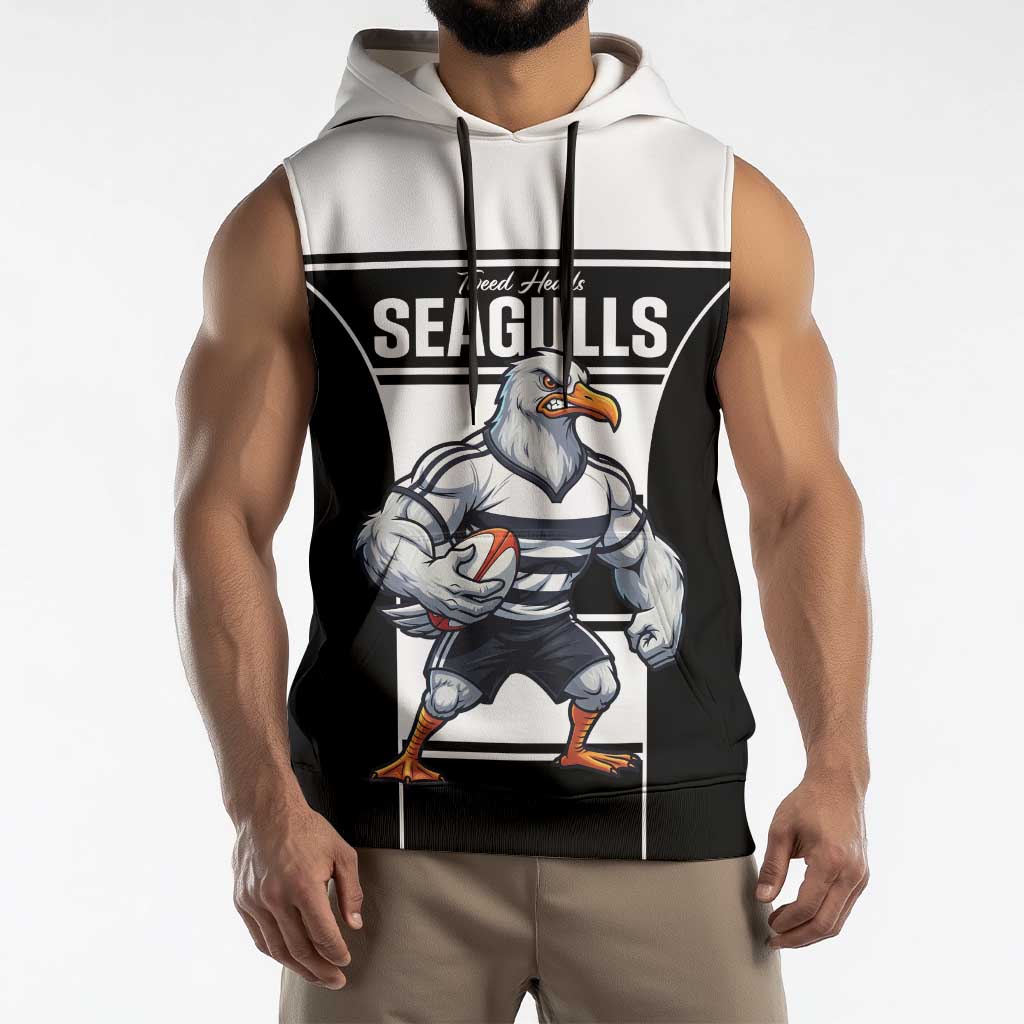 Tweed Heads Rugby Custom Sleeveless Hoodie Go Seagulls Mascot Sporty Style - Aussie Hoodie