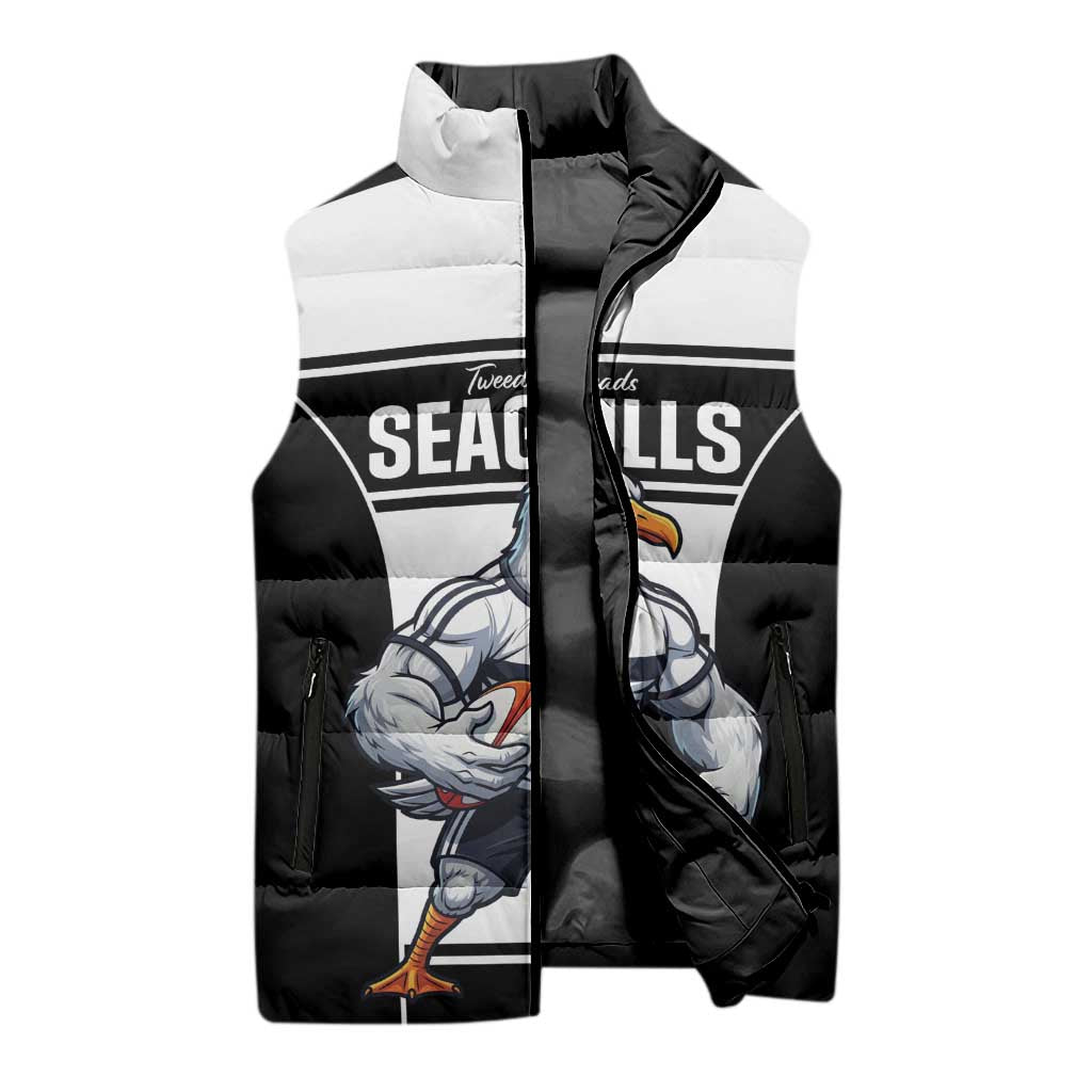 Tweed Heads Rugby Custom Sleeveless Puffer Jacket Go Seagulls Mascot Sporty Style - Aussie Hoodie