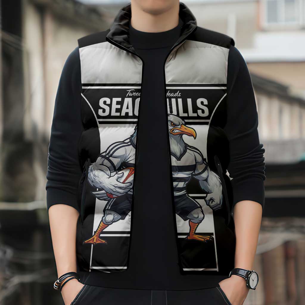 Tweed Heads Rugby Custom Sleeveless Puffer Jacket Go Seagulls Mascot Sporty Style - Aussie Hoodie