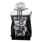Tweed Heads Rugby Custom Sleeveless Zip Hoodie Go Seagulls Mascot Sporty Style LT14