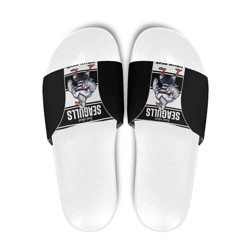 Tweed Heads Rugby Custom Slide Sandals Go Seagulls Mascot Sporty Style - Aussie Hoodie