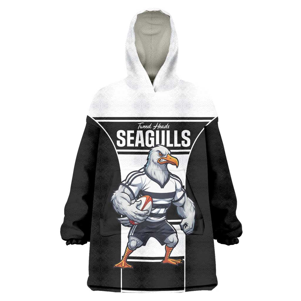 Tweed Heads Rugby Custom Wearable Blanket Hoodie Go Seagulls Mascot Sporty Style - Aussie Hoodie