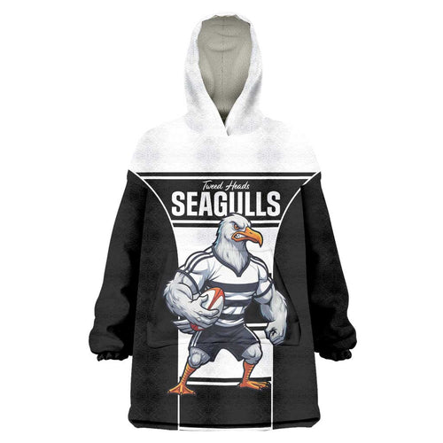 Tweed Heads Rugby Custom Wearable Blanket Hoodie Go Seagulls Mascot Sporty Style - Aussie Hoodie