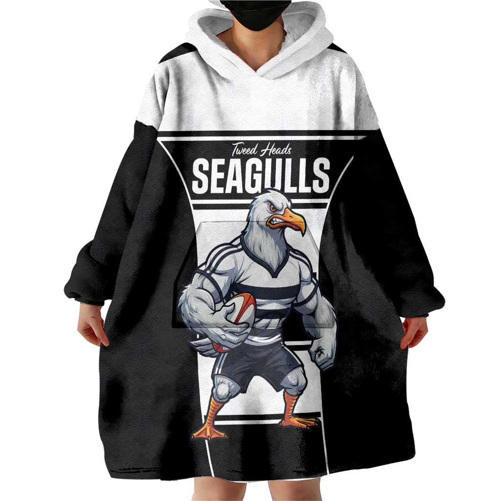 Tweed Heads Rugby Custom Wearable Blanket Hoodie Go Seagulls Mascot Sporty Style - Aussie Hoodie