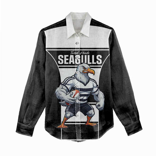 Tweed Heads Rugby Custom Women Casual Shirt Go Seagulls Mascot Sporty Style - Aussie Hoodie