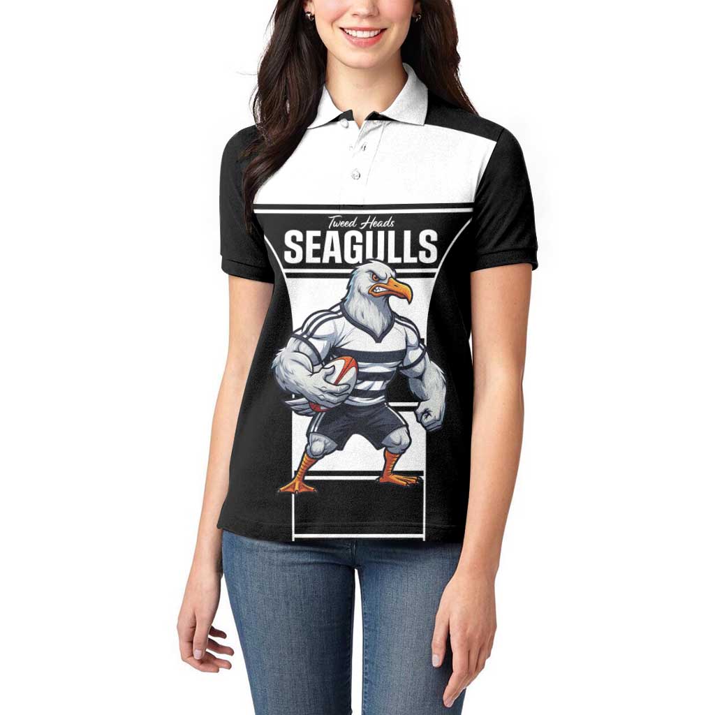 Tweed Heads Rugby Custom Women Polo Shirt Go Seagulls Mascot Sporty Style - Aussie Hoodie